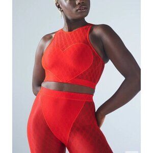 Savage X Fenty Run 2 You Tank & Mesh High Waist Leggings Set Red XL 14/16 NWT
